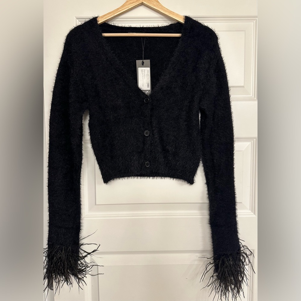 Nasty Gal feather Cardigan